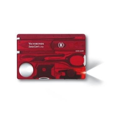 Cartão multifunções Victorinox SwissCard Lite vermelho com ferramentas integradas