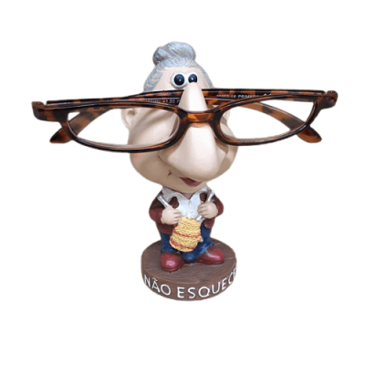 Suporte para óculos boneco com base 'NÃO ESQUEÇA'