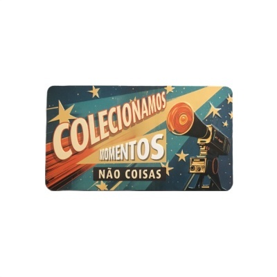 Íman decorativo retangular com texto e ilustração de câmara vintage
