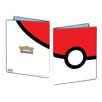 Álbum para cartas com design de Poké Bola e texto Pokémon Trading Card Game