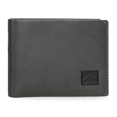 Carteira masculina cinza escuro com detalhe em relevo e texto ORIGAMI no canto