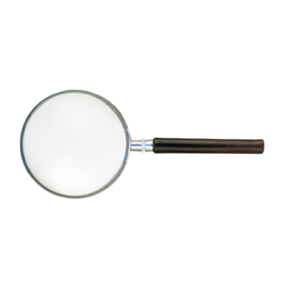 Lupa com lente redonda e cabo preto