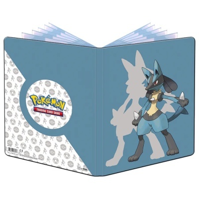 Álbum azul para cartas Pokémon com personagem Lucario