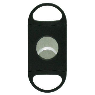 Cortador de charutos preto com lâmina metálica central