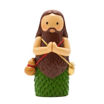 Figura decorativa de homem com barba e corpo verde texturizado