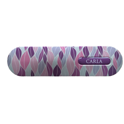 Estojo rígido para óculos com padrão colorido e nome CARLA