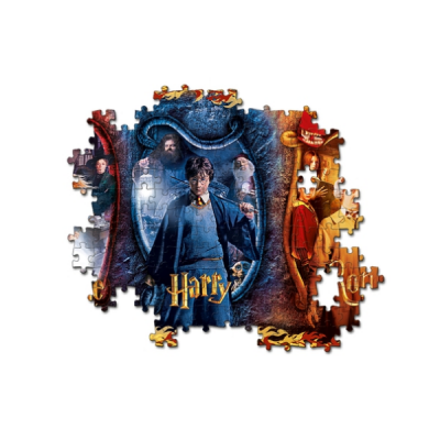 Puzzle de Harry Potter em construção com personagens e o texto 'Harry'