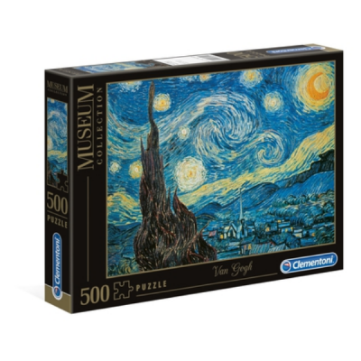 Caixa de puzzle 500 peças Museum Collection A Noite Estrelada Van Gogh Clementoni