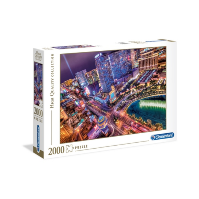 Caixa de quebra-cabeças Clementoni 2000 peças com imagem de cidade iluminada à noite