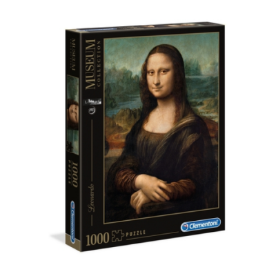 Caixa de quebra-cabeças da coleção Museum com a imagem da Mona Lisa e 1000 peças