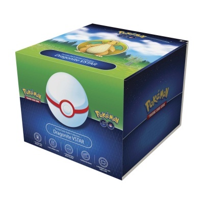 Caixa do jogo Pokémon Dragonite VSTAR com Pokébola e Pokémon Dragonite