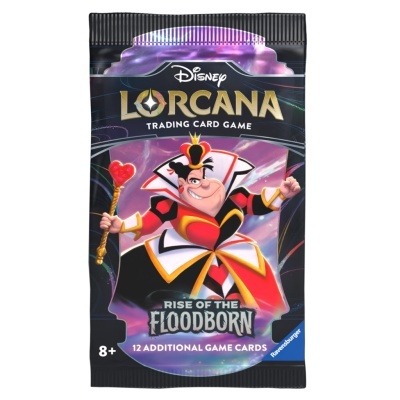 Pacote de cartas Disney Lorcana Rise of the Floodborn com ilustração da Rainha de Copas