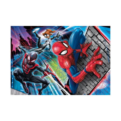Tapete infantil com personagens do Homem-Aranha em ação