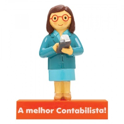 Figurinha de contabilista com base com texto em português