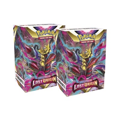Caixas do jogo de cartas Pokémon Superior Lost Origin coloridas