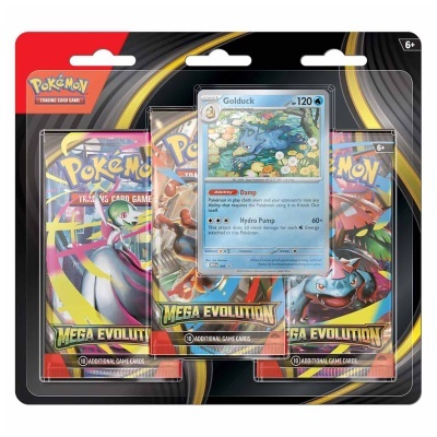 Pack de cartas Pokémon Mega Evolution com carta Golduck holográfica