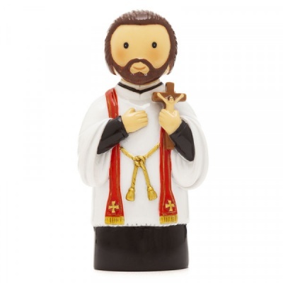 Figura decorativa de sacerdote com crucifixo