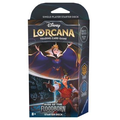 Embalagem do jogo Disney Lorcana com personagens ilustrados e texto em inglês.