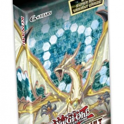 Embalagem Yu-Gi-Oh! Ignition Assault Special Edition com dragão dourado