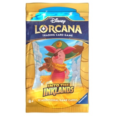 Pacote de cartas Disney Lorcana Into the Inklands com personagem e texto 12 Additional Game Cards