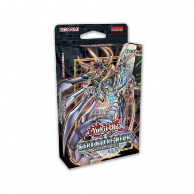 Estrutura Deck Game Ruler de cartas Yu-Gi-Oh! em embalagem preta com dragão ilustrado.