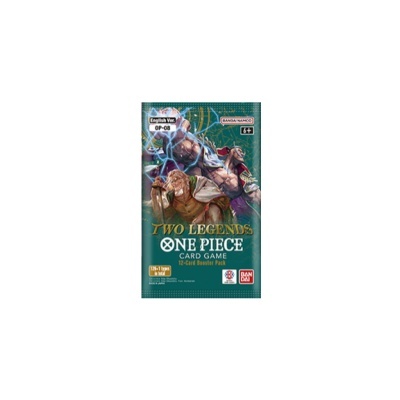 Pacote do jogo de cartas ONE PIECE CARD GAME TWO LEGENDS com personagens e logotipos BANDAI