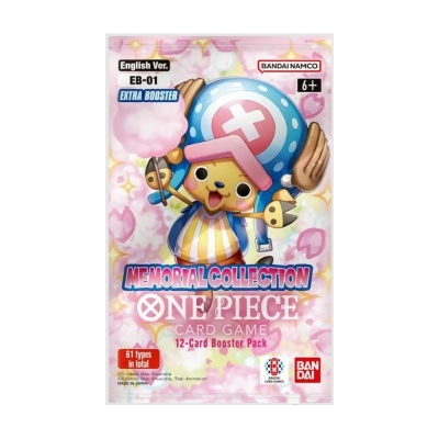 Pacote de booster de cartas One Piece com personagem Tony Tony Chopper em fundo rosa