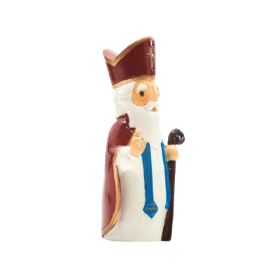 Figura decorativa de São Nicolau em cerâmica pintada