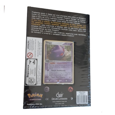 Livro Ilustrado Pokémon Gengar com cartão de jogo visível