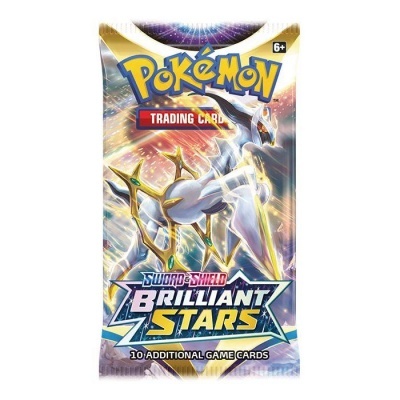 Pack Pokémon Sword & Shield Brilliant Stars com 10 cartas adicionais.