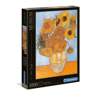 Caixa de puzzle com imagem de girassóis de Van Gogh
