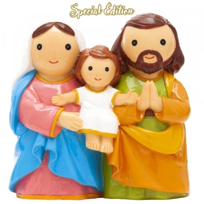 Figura decorativa Família Sagrada colorida edição especial