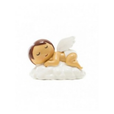 Figura decorativa de anjo dormindo sobre nuvem