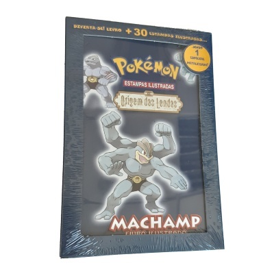 Álbum Pokémon Origem das Lendas com Machamp em destaque