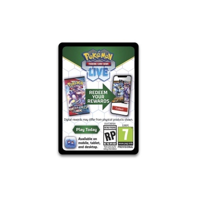 Cartão Pokémon Trading Card Game Live para resgatar recompensas digitais