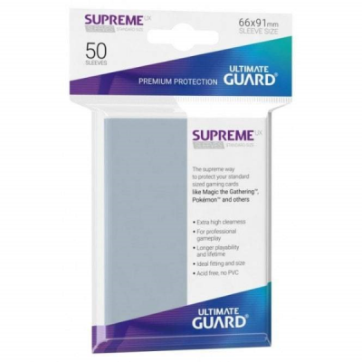 Pacote de 50 sleeves para cartas de jogo ULTIMATE GUARD SUPREME com proteção premium