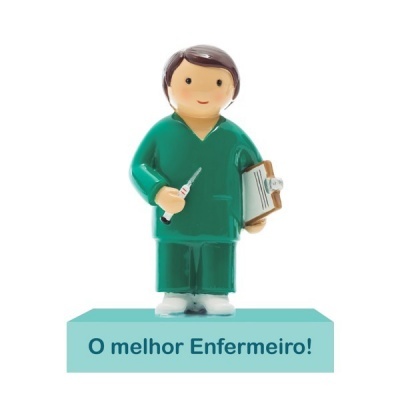 Figura decorativa de enfermeiro com uniforme verde