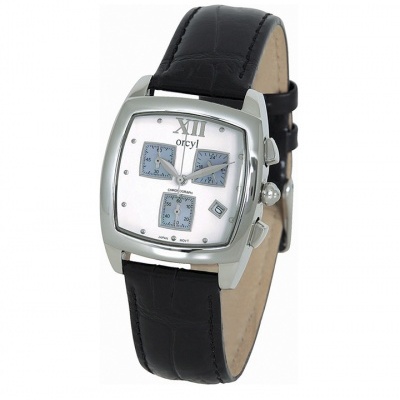 Relógio Orcyl com mostrador branco e bracelete preta