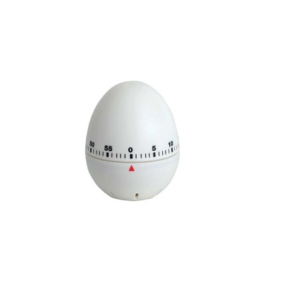 Temporizador de cozinha branco em forma de ovo com escala numérica