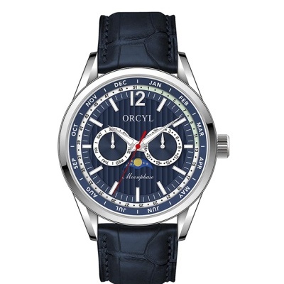 Relógio de pulso ORCYL com bracelete azul e mostrador azul