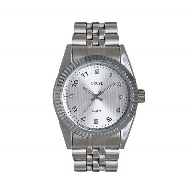 Relógio de pulso metálico prateado ORCYL