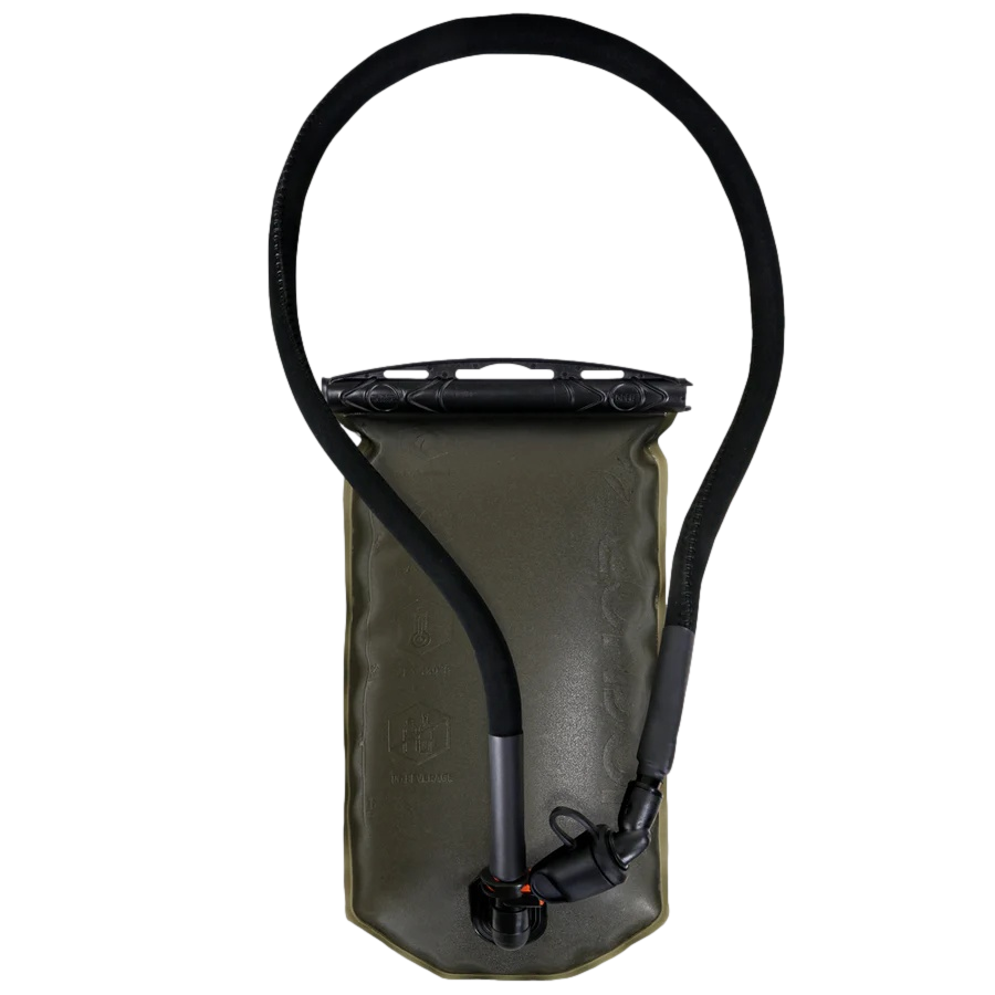 Mala impermeável verde-oliva com tubo flexível preto