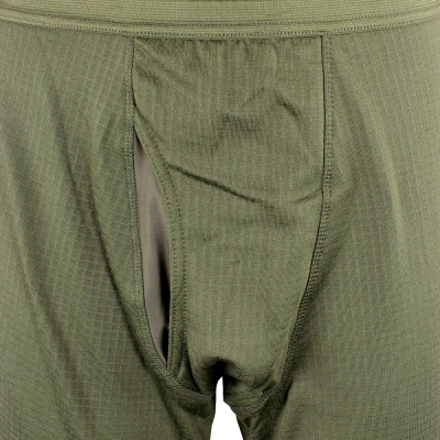 Roupa interior masculina verde em tecido quadriculado com corte frontal aberto