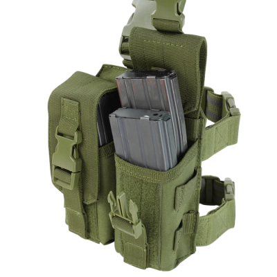 Colete tático verde com bolsas para carregadores e fivelas