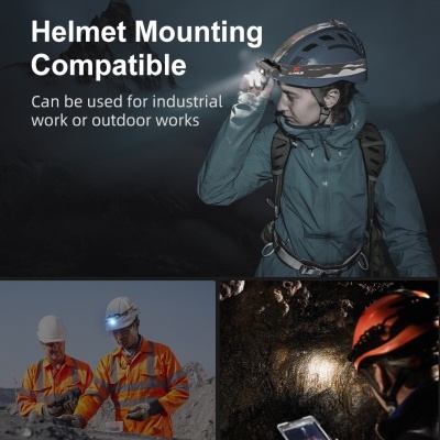 Três fotos mostrando pessoas com capacetes e roupas para trabalhos industriais e ao ar livre.