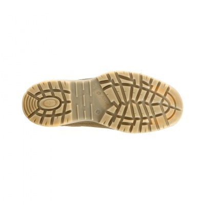 Sola de sapato em borracha bege claro com padrão antiderrapante