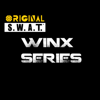 Logotipo com texto ORIGINAL S.W.A.T. WINX SERIES em fundo preto