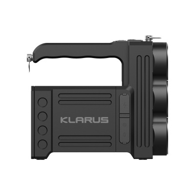 Lanterna multifunções preta KLARUS com pega ergonómica e duas focos LED