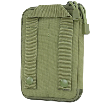 Bolsa pequena verde militar com alças e botões