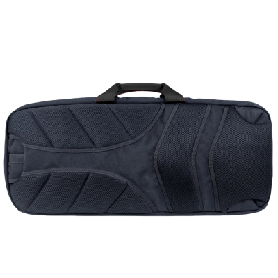 Estojo acolchoado preto com alça para transporte